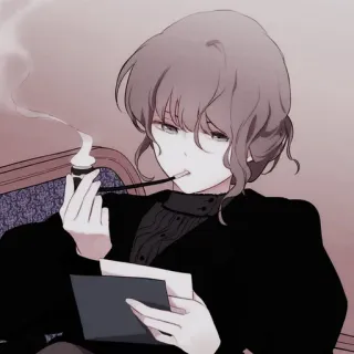 ✖️ f0fd4e80 smoking, pipe, character, portrait, book, illustration telegram sticker