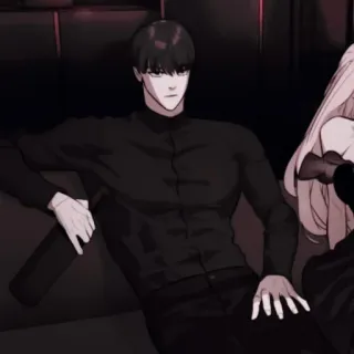 🩺 65f91378 动漫, 男人, 坐着, 时尚, 插画 telegram sticker