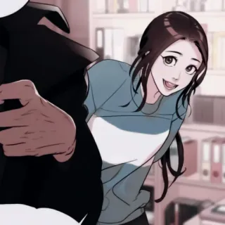 🩺 c4960b67 卡通, 女人, 微笑, 办公室, 女人 telegram sticker