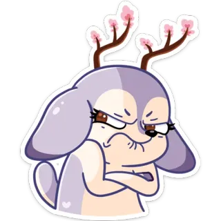 😠 8f4aedd1 卡通, 鹿, 动物, 贴纸, 生气, 可爱 telegram sticker