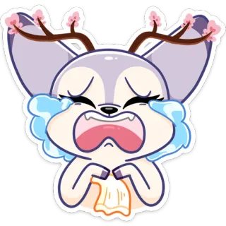 😭 99fee0f6 卡通, 动物, 哭泣, 难过, 眼泪, 可爱 telegram sticker