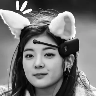 🦊 2d4b37fd persoon, vrouw, gezicht, oren, haarband, oorbellen telegram sticker