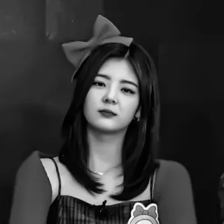 🦊 f7272f97 vrouw, portret, meisje, strik, zwart wit telegram sticker