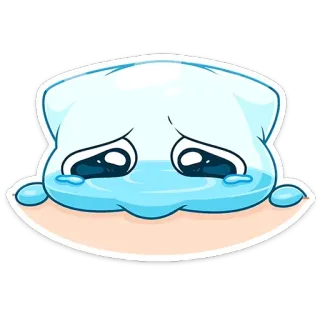 🥺 e1495b7e menangis, sedih, emosi, kartun, karakter, biru, air mata whatsapp sticker