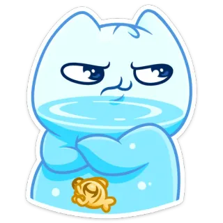 🙅‍♂ d40bc125 mèo, hoạt hình, nước, động vật, hài hước, dễ thương telegram sticker