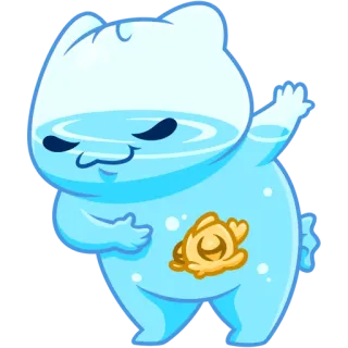 😏 0960f376 Aufkleber, Figur, Cartoon, Tier, Wasser, Bär, Süß telegram sticker