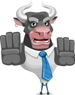 😁 a0612d90 byk, zły, kreskówka, zwierzę, biznes, krawat telegram sticker