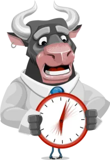 😚 d61571b4 byk, zegar, czas, zwierzę, naukowiec, termin telegram sticker