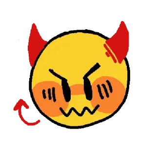 😈 120e4e1f Emoji, Diable, Cornes, Mignon, En colère whatsapp sticker