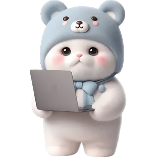 Синий мишка @Nyasticks telegram stickers