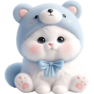 ☺️ 1d4604de 귀여운, 고양이, 새끼 고양이, 곰, 동물, 만화, 애완 동물, 푹신한 telegram sticker