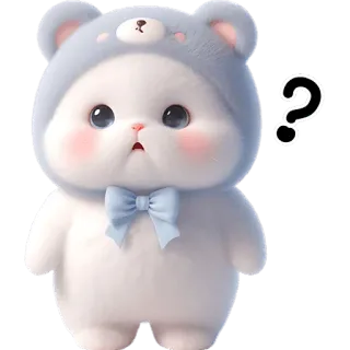 😯 8707f092 귀여운, 질문, 사랑스러운, 만화, 스티커, 폭신한 telegram sticker