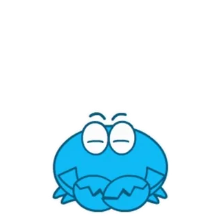 🆗 82636e6f kepiting, binatang, makhluk laut, kartun, biru, mata tertutup whatsapp sticker