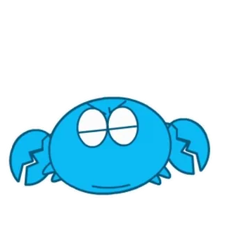 😠 9898fa46 Kepiting, Kartun, Marah, Biru, Binatang, Makhluk laut, Lautan whatsapp sticker