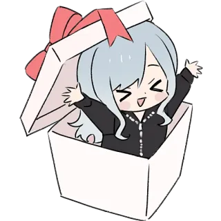 🎁 925072e9 cartoon, anime, kawaii, gift, present, cute, box, illustration telegram sticker