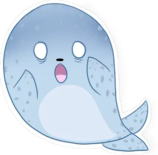 😱 22db797c ballena, foca, lindo, dibujos animados, animal, pegatina telegram sticker