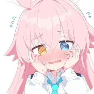 ❤ 7e6bd63d Anime, Ragazza, Carina, Capelli Rosa, Rossore telegram sticker