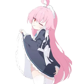 ❤ 82950736 Anime, Capelli rosa, Carino, Ragazza, Illustrazione, Cartone animato telegram sticker