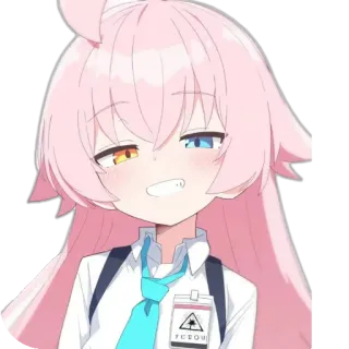 ❤ b66ed5f9 YOROU Anime, Manga, Carino, Capelli rosa, Eterocromia, Yorou telegram sticker