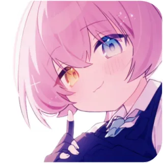 ❤ b99ed4b0 Anime, Ragazza, Carina, Capelli rosa, Shh, Guanti telegram sticker