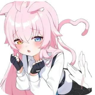 ❤ e00211de Anime, Ragazza, Neko, Capelli Rosa, Carino, Cartone animato telegram sticker