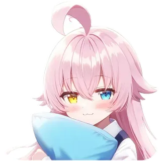 ❤ e7baa0b1 Anime, Ragazza, Kawaii, Carino, Capelli Rosa, Eterocromia telegram sticker