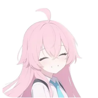 🥰 fa9efade anime, capelli rosa, sorriso, carina, kawaii, ragazza, manga telegram sticker