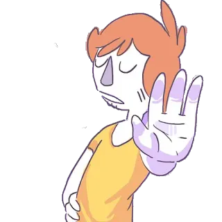 👿 20542882 การ์ตูน, หยุด, มือ, ท่าทาง, ห้าม, ปฏิเสธ telegram sticker