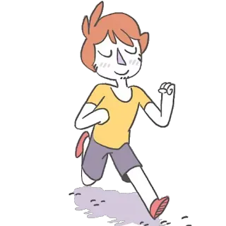 🏃 29267dd5 วิ่ง, การ์ตูน, ตัวละคร, ภาพประกอบ, คน telegram sticker