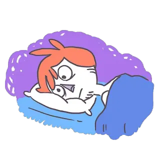 😴 4dc36fc5 นอนหลับ, เตียง, เหนื่อย, การ์ตูน, คน, ตื่น telegram sticker