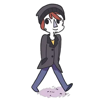 🏃 a3382f67 คน, การ์ตูน, เดิน, หมวกบีนนี่, เสื้อโค้ท, ภาพประกอบ telegram sticker