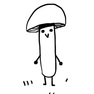 🙂 dbc0a748 เห็ด, การ์ตูน, เชื้อรา, น่ารัก, ภาพประกอบ telegram sticker