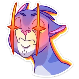 🤩 c4267bdf gato, brillos, pegatina, dibujos animados, animal telegram sticker