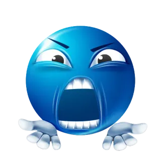 😤 56233bde emoji, angry, blue, screaming, face telegram sticker
