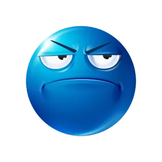 😒 68f05408 emoji, angry, blue telegram sticker