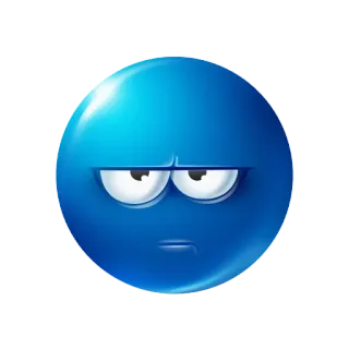 😔 d893e3ad emoji, blue, annoyed, expressionless, mood telegram sticker