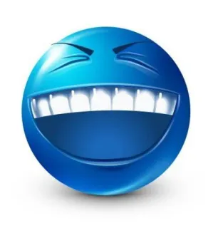 😆 8b2f7667 Emoji, Smiley, Rindo, Azul, Rosto telegram sticker