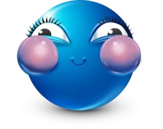 ☺️ 1818378f 表情符号, 蓝色, 脸, 可爱, 脸红 whatsapp sticker