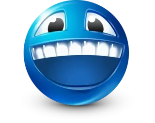 🤩 1cc38bba 笑脸, 蓝色, 卡通, 表情, 脸 whatsapp sticker