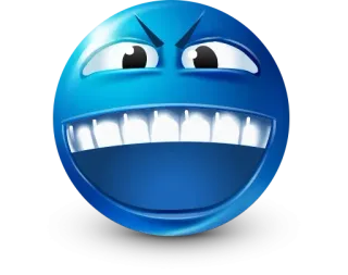 🤩 275988e7 表情符号, 蓝色, 得意, 脸, 卡通 whatsapp sticker