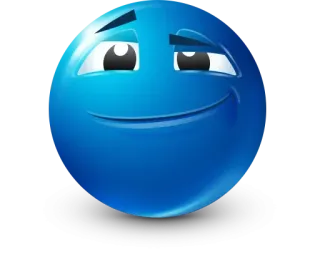 🤩 27ac6d0d 表情符号, 蓝色, 得意, 脸, 表情 whatsapp sticker