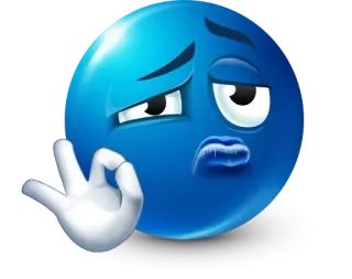 👌 5b044534 表情符号, 亲吻, 蓝色, 脸, 手势, OK手势 whatsapp sticker