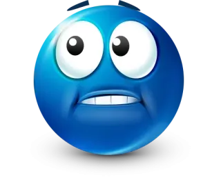 🤩 63d3c02b 表情符号, 蓝色, 害怕, 卡通, 脸, 搞笑 whatsapp sticker