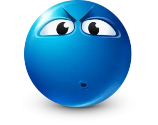 🤩 a80bd6e1 表情符号, 生气, 蓝色, 脸, 心情, 网络, 社交媒体 whatsapp sticker