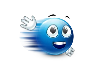 👋 d5064f78 卡通, 表情符号, 角色, 蓝色, 挥手 whatsapp sticker