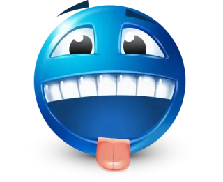 🤩 e5e53890 表情符号, 表情, 蓝色, 舌头, 脸 whatsapp sticker