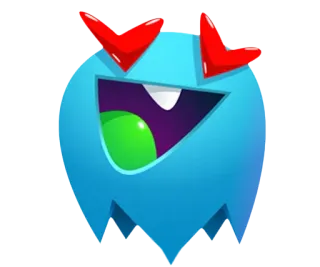🤩 3a686cb4 monster, cartoon, blue, cute, fun, whimsical whatsapp sticker
