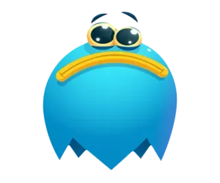 🙁 41f4289f cartoon, character, blue, cute, monster, animation whatsapp sticker