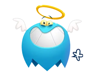 😇 4887574c cartoon, ghost, angel, character, blue, friendly whatsapp sticker