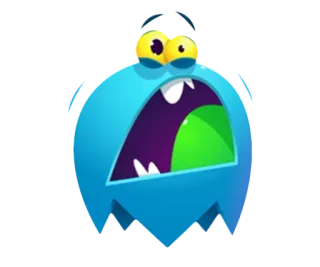 😙 76cec556 monster, cartoon, blue, scared, funny, character, illustration whatsapp sticker
